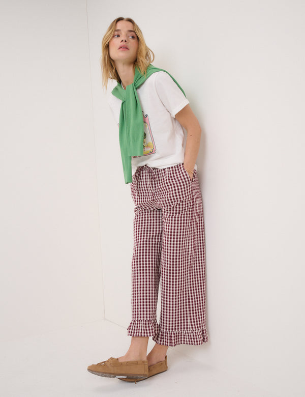 Burgundy Gingham Trousers