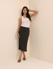Black Polka Dot Mila Midi Skirt