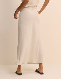 Cream Mila Midi Slip Skirt