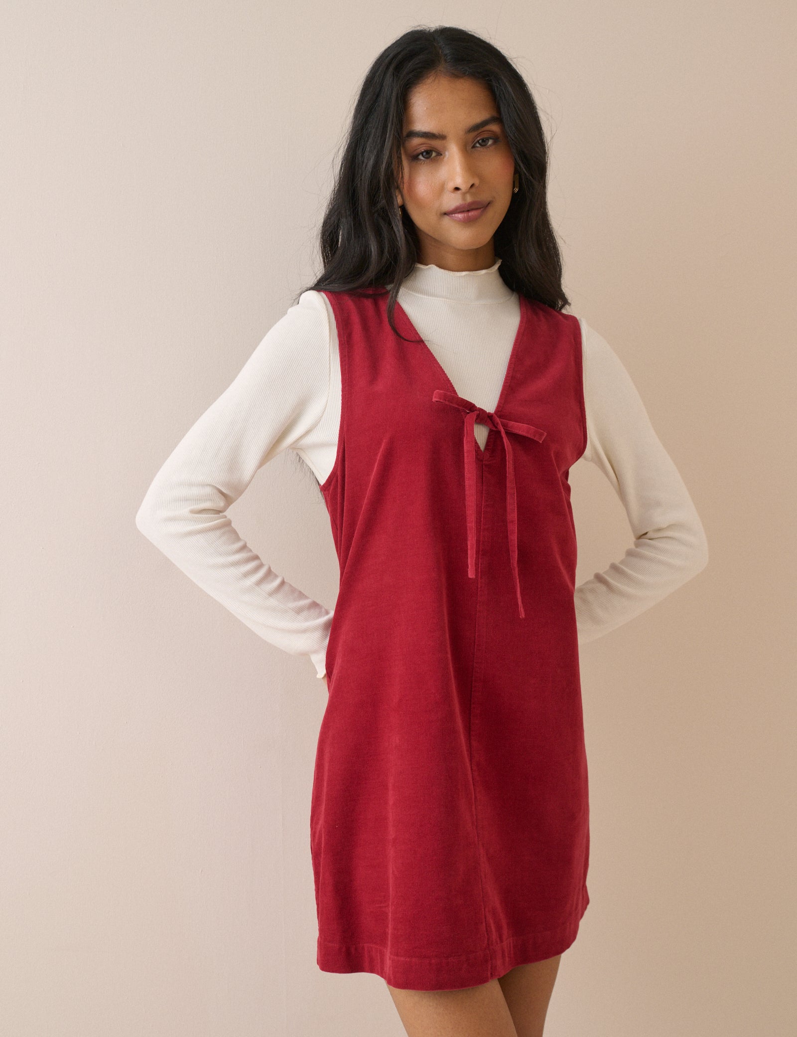 Red Cord Nila Shift Mini Dress
