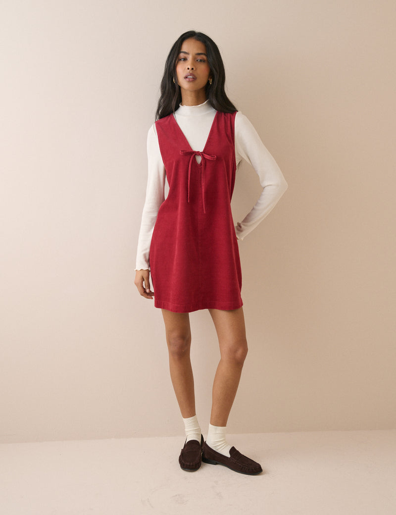 Red Cord Nila Shift Mini Dress