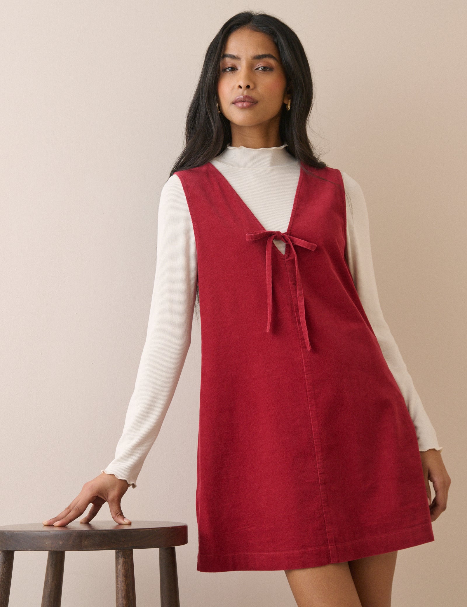 Red Cord Nila Shift Mini Dress