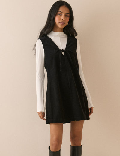 Black Cord Nila Shift Mini Dress