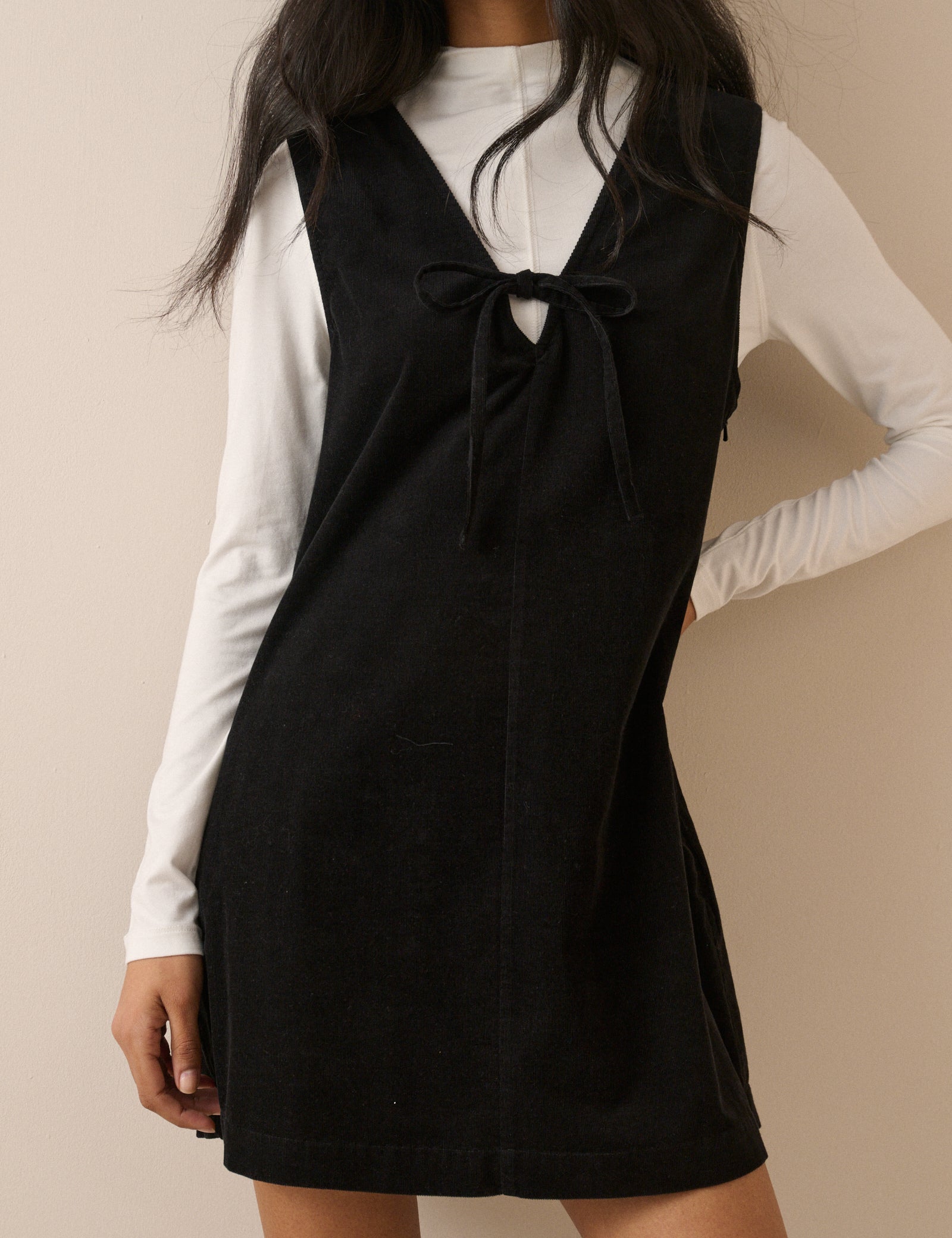 Black Cord Nila Shift Mini Dress