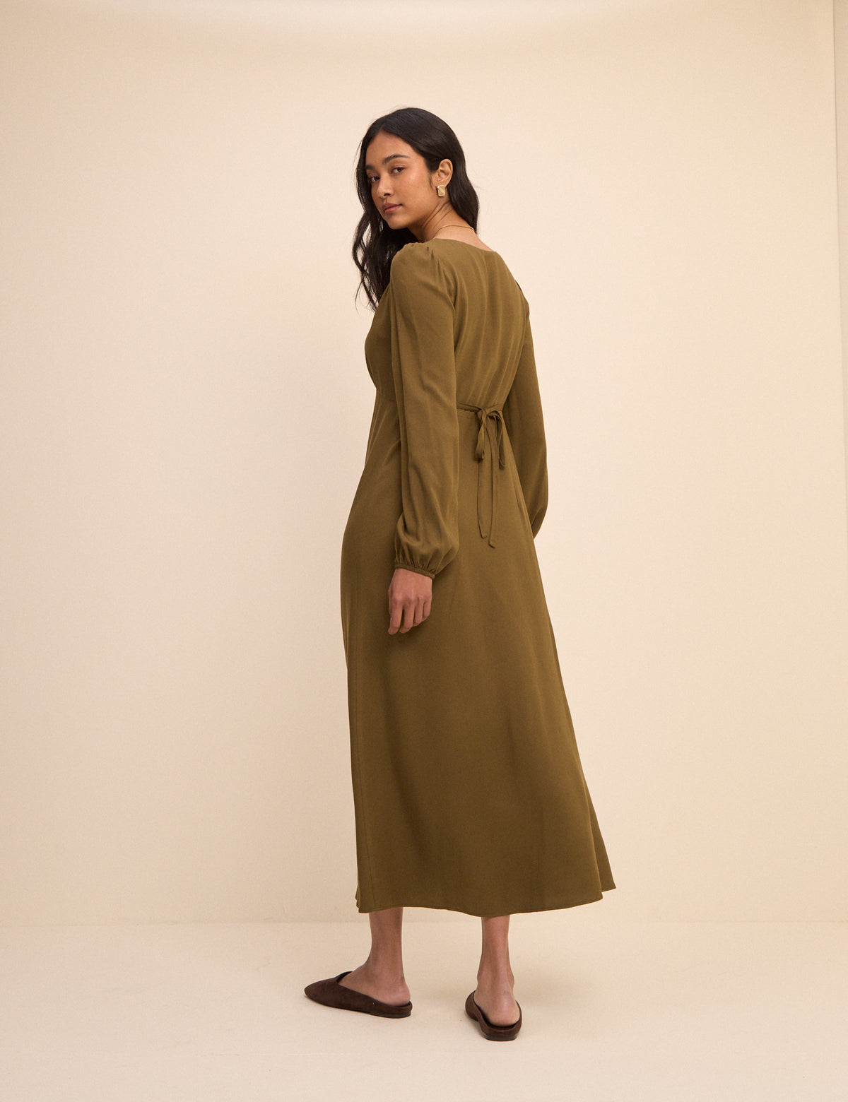 Khaki Kennedy Midi Dress