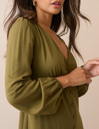 Khaki Kennedy Midi Dress