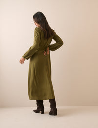 Khaki Kennedy Midi Dress