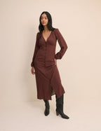 Brown Polka Dot Kennedy Midi Dress