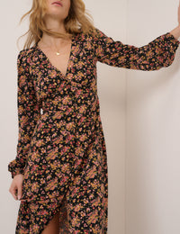 Black Floral Kennedy Midi Dress
