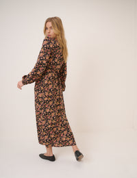 Black Floral Kennedy Midi Dress