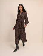 Brown Leopard Print Brooklyn Shirt Midi Dress
