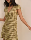 Green Gingham Rosa Mini Dress