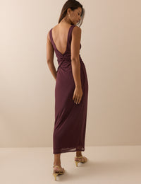 Burgundy Jersey Margot Midi Dress