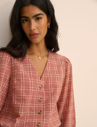 Red Check Brooke Blouse