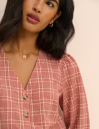 Red Check Brooke Blouse