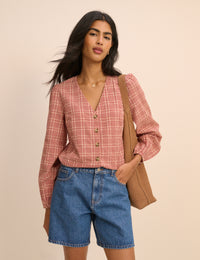 Red Check Brooke Blouse