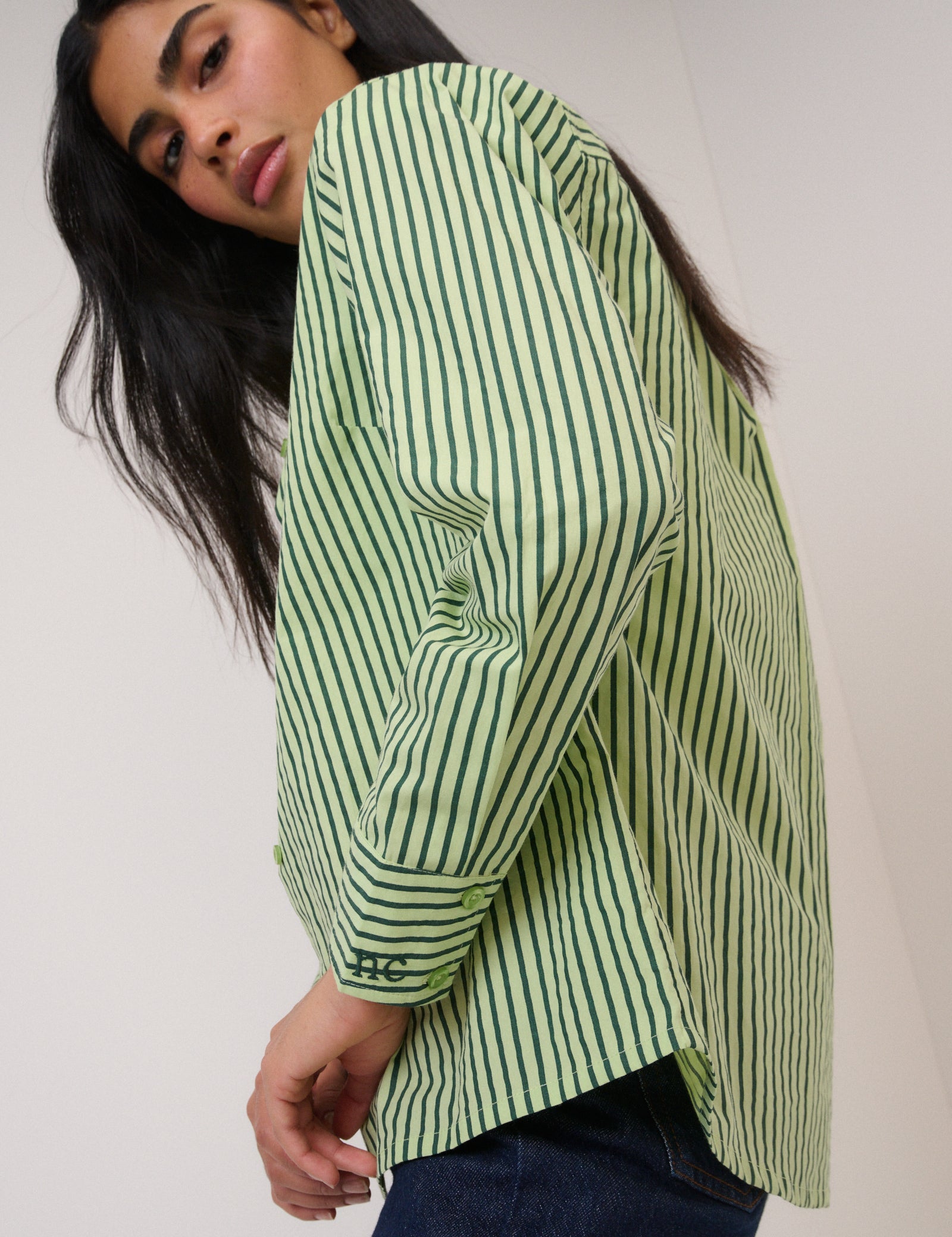 Green Pinstripe Shirt