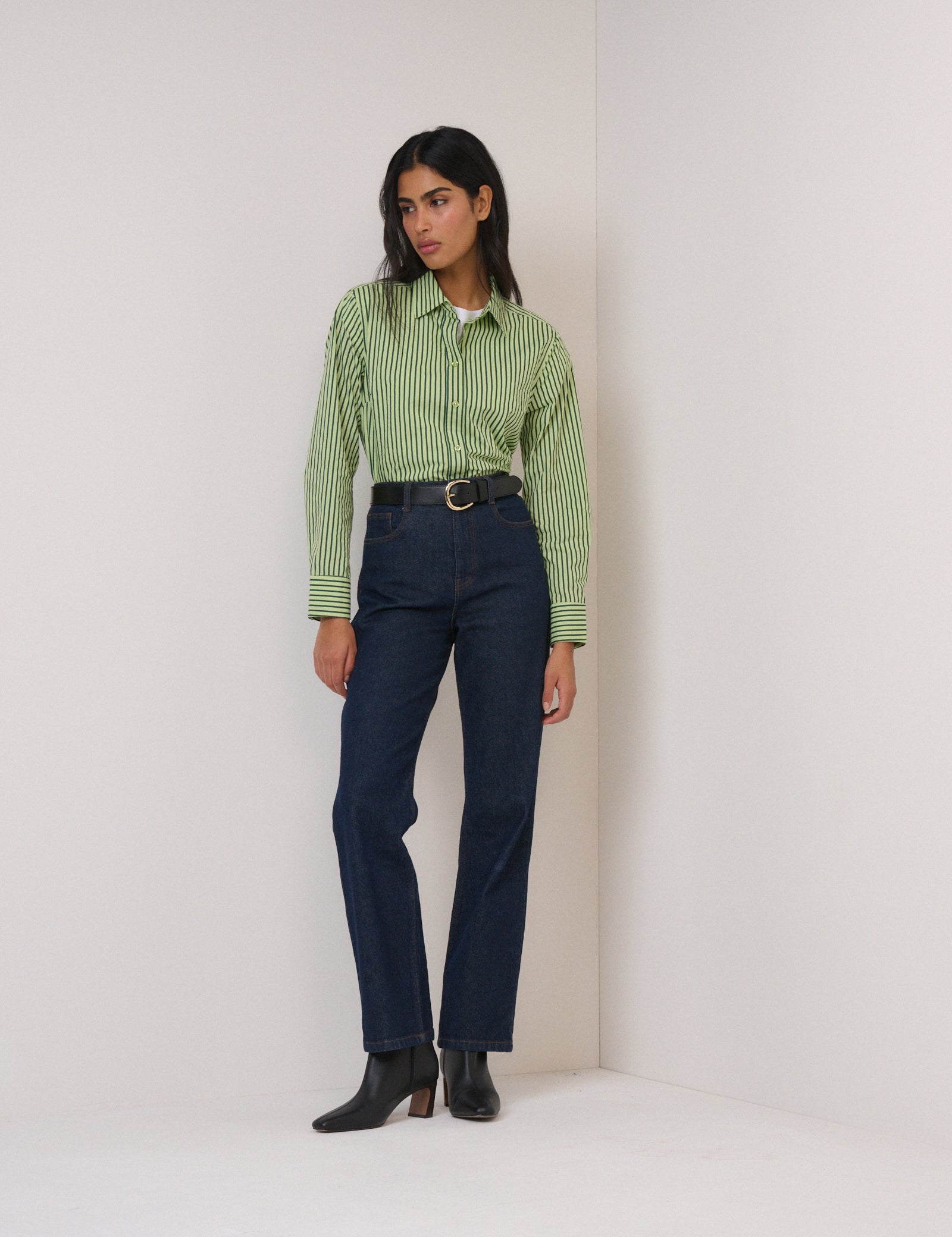 Green Pinstripe Shirt