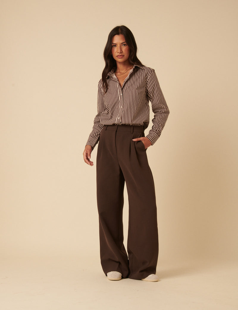 Brown Striped Shirt