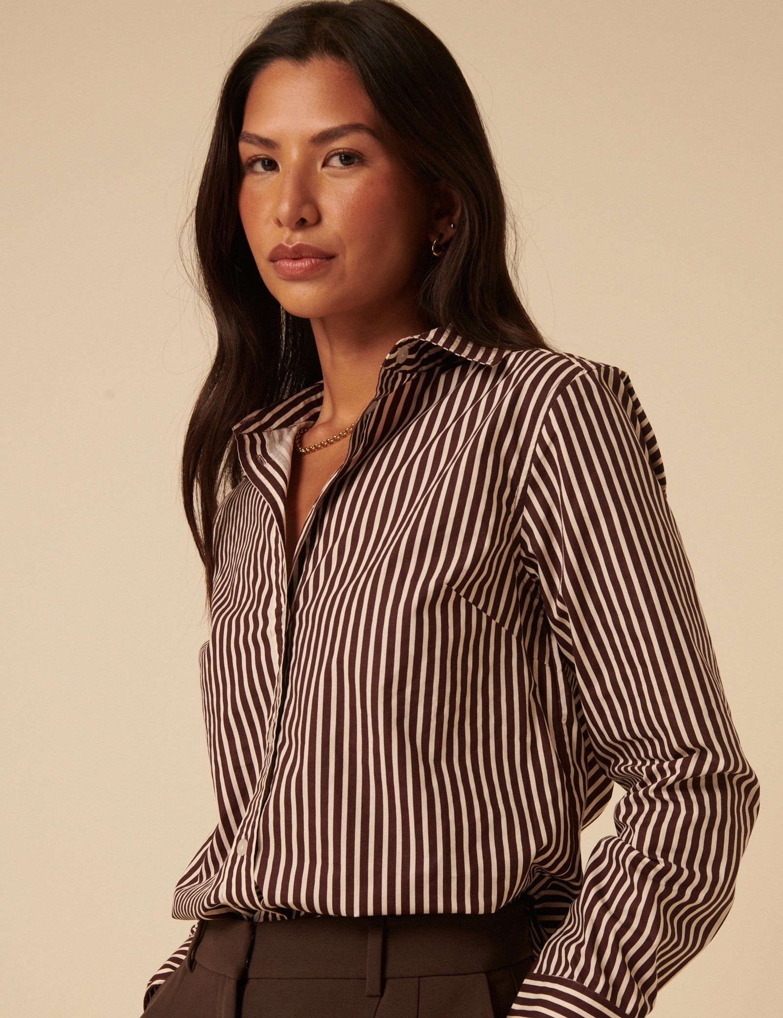 Brown Striped Shirt Brown Striped Shirt