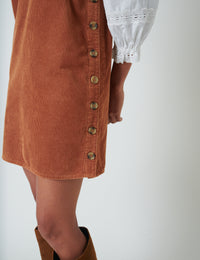 Brown Cord Austin Pinafore Mini Dress