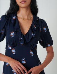 Navy Floral Fae Mini Dress