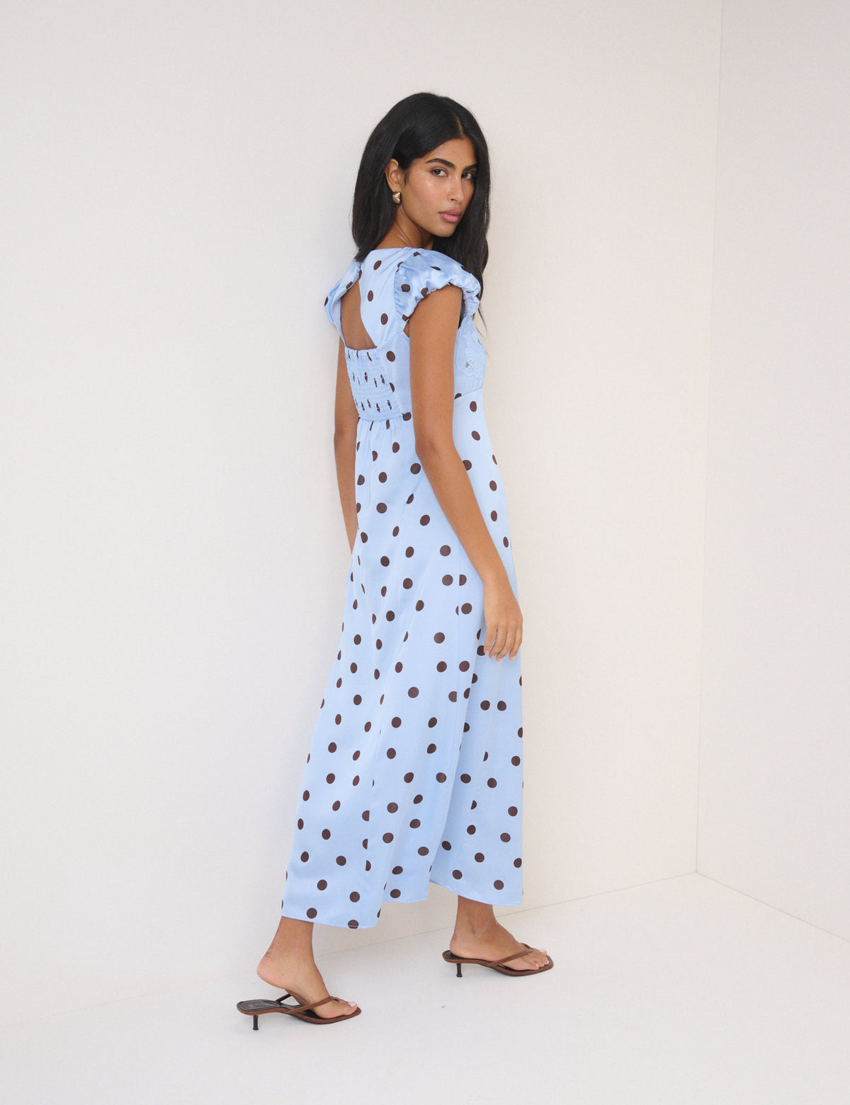 Blue Polka Dot Ava Maxi Dress