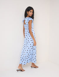 Blue Polka Dot Ava Midi Dress