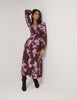 Brown And Pink Floral Luna Midaxi Dress