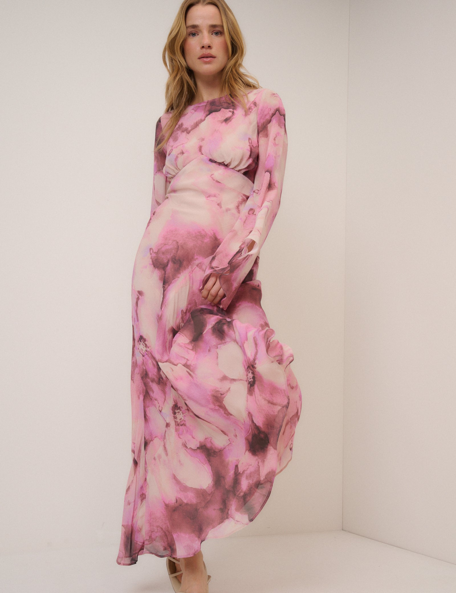Pink Floral Phoenix Maxi Dress Pink Floral Phoenix Maxi Dress
