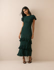 Dark Green Ruffle Marley Maxi Dress