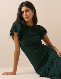 Dark Green Ruffle Marley Maxi Dress