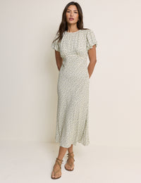 Blue Ditsy Floral Sicily Midi Dress