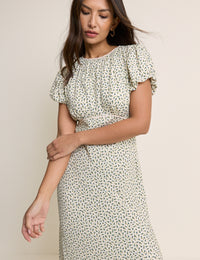 Blue Ditsy Floral Sicily Midi Dress