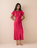 Pink Jacquard Floral Sicily Midi Dress