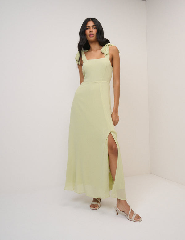Green Square Neck Tamar Midi Dress
