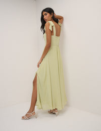 Green Square Neck Tamar Midi Dress