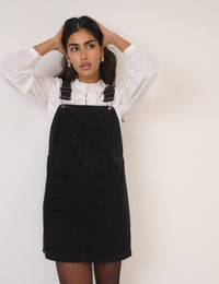 Black Cord Tennesse Pinafore Mini Dress