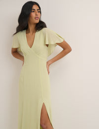 Sage Chiffon Short Sleeve Marlow Midi Dress