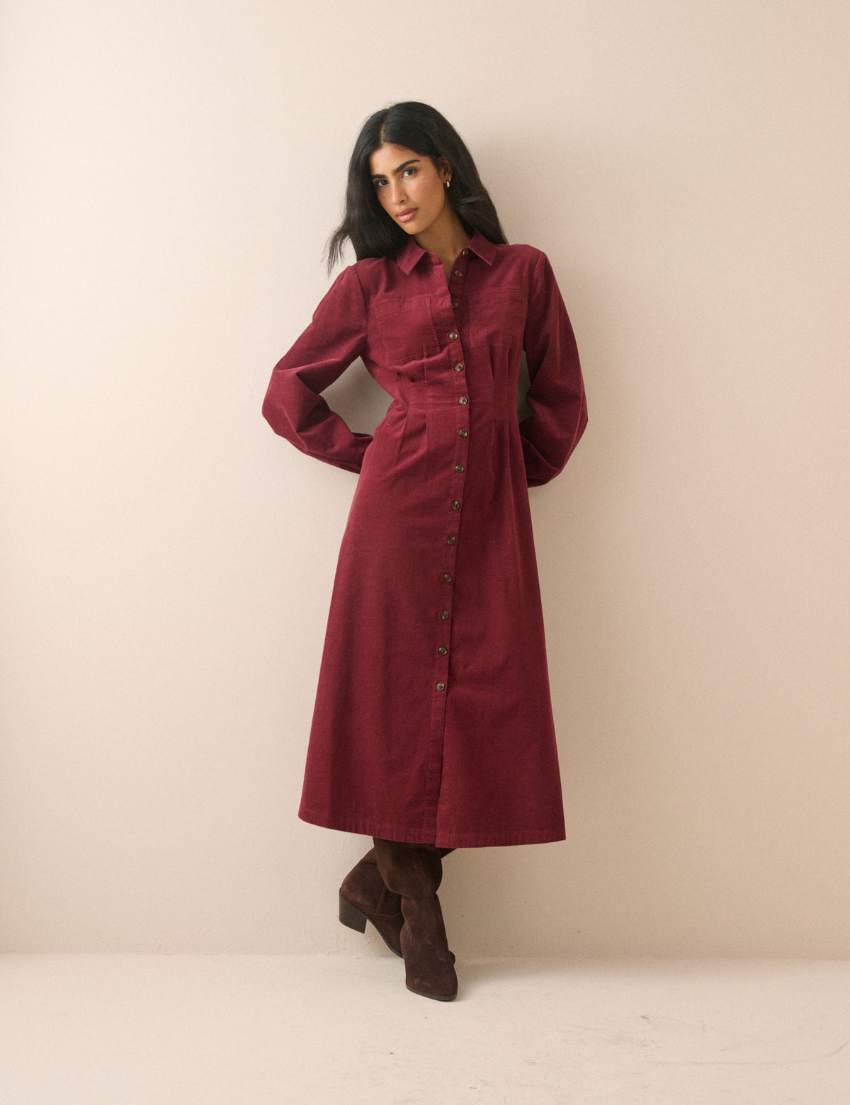 Red Cord Montego Midi Dress