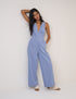 Blue Cord Sleeveless Arizona Jumpsuit