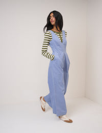 Blue Cord Sleeveless Arizona Jumpsuit