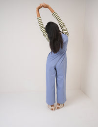 Blue Cord Sleeveless Arizona Jumpsuit