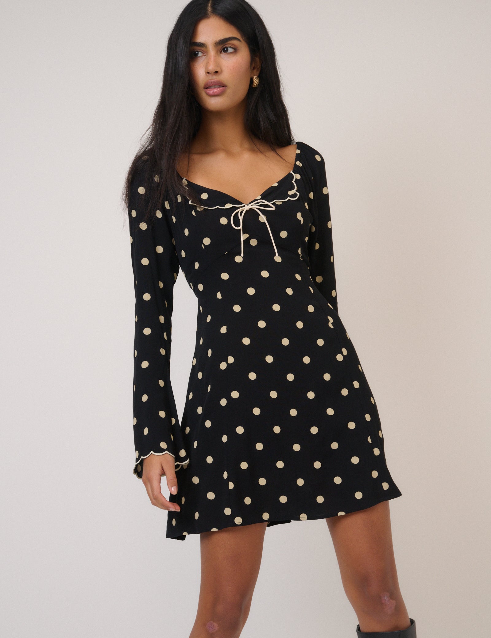 Black Polka Dot Lyon Mini Dress