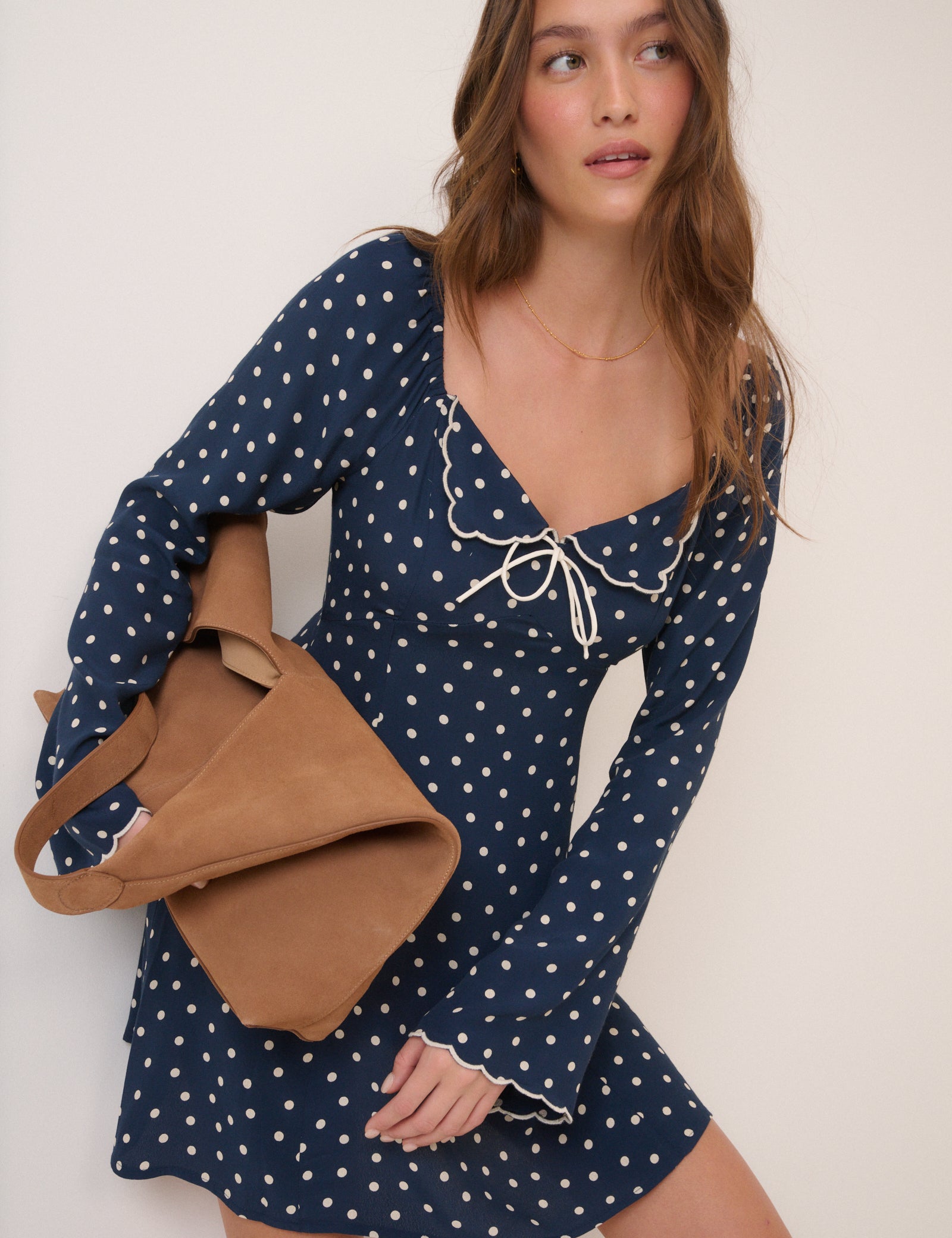 polka dot a line mini dress Teo Yellow Polka Dot Mini Dress