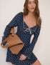 Navy Polka Dot Lyon Mini Dress