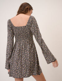 Black Ditsy Floral Lyon Mini Dress