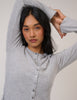 Grey Ribbed Longline Cardigan