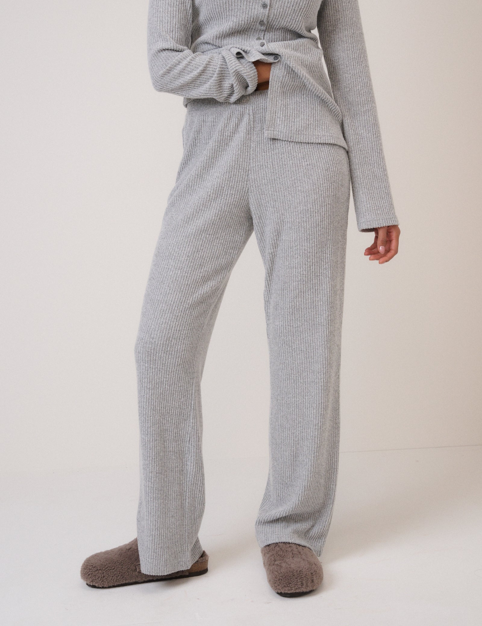 Grey Ribbed Trousers