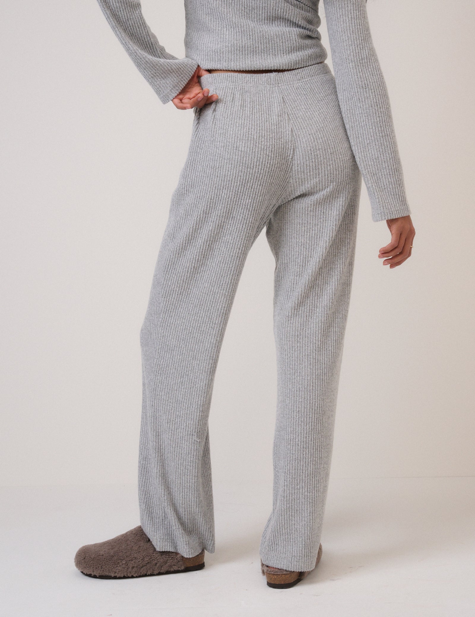Grey Ribbed Trousers